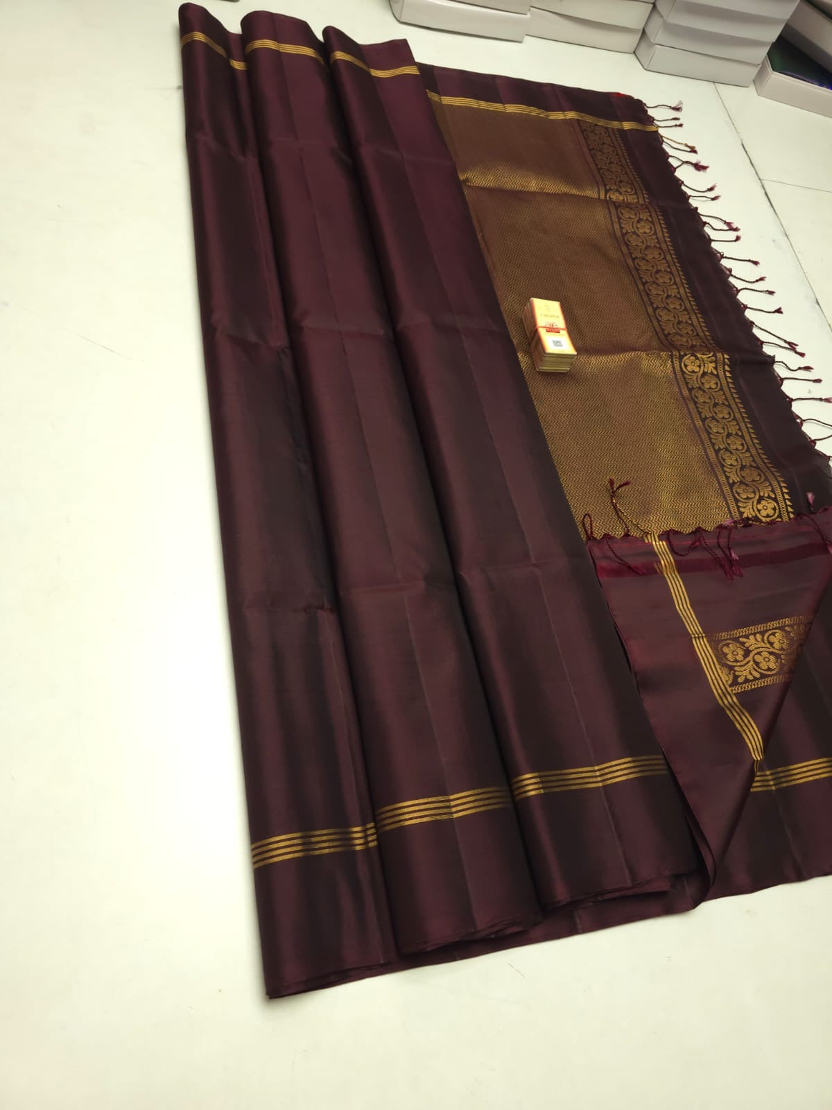 Classic Coffee Brown Elegance Handloom Soft Silk Saree SS25245