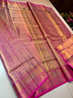 Load image into Gallery viewer, Classic Fuchsia Pink Elegance Kanchipuram Tissue Handloom Silk Saree SS24506
