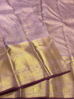 Load image into Gallery viewer, Shimmer Lavender Mauve Brocade 2gm Zari Bridal Elegance Kanchipuram Handloom Silk Saree SS24377
