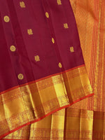Load image into Gallery viewer, Classic Brick Red &amp; Orange 2gm Zari Vintage Elegance Kanchipuram Handloom Silk Saree SS27888
