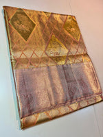 Load image into Gallery viewer, Classic Mauve Elegance Kanchipuram Tissue Handloom Silk Saree SS24512
