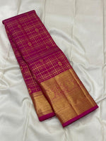 Load image into Gallery viewer, Classic Deep Magenta Pink 2gm Zari Elegance Kanchipuram Handloom Silk Saree SS27511
