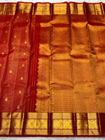 Load image into Gallery viewer, Classic Chilli Red 2gm Zari Elegance Kanchipuram Handloom Silk Saree SS27498
