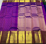 Load image into Gallery viewer, Classic Purple &amp; Green 2gm Zari Bridal Elegance Kanchipuram Handloom Silk Saree SS25569
