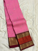 Load image into Gallery viewer, Classic Rose &amp; Plum 1gm Zari Elegance Kanchipuram Handloom Silk Saree SS28068
