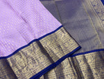 Load image into Gallery viewer, Classic Lavender &amp; Navy Blue Korvai Elegance Kanchipuram Handloom Silk Saree SS27553
