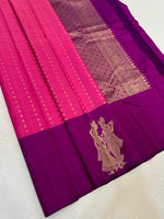 Load image into Gallery viewer, Dark Pink &amp; Purple Elegance Kanchipuram Handloom Silk Saree SS25341
