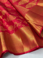 Load image into Gallery viewer, Classic Red 2gm Zari Bridal Elegance Kanchipuram Handloom Silk Saree SS24224
