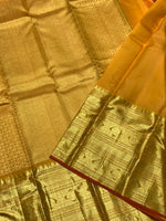 Load image into Gallery viewer, Classic Yellow 2gm Zari Elegance Kanchipuram Handloom Silk Saree SS25451
