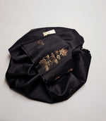 Load image into Gallery viewer, Classic Slate Black Double Warp Elegance Handloom Soft Silk Saree SS26848
