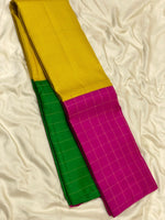 Load image into Gallery viewer, Classic Yellow Pink &amp; Green 2gm Zari Elegance Kanchipuram Handloom Silk Saree SS27365
