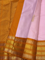 Load image into Gallery viewer, Classic Baby Pink &amp; Mustard 2gm Zari Elegance Kanchipuram Handloom Silk Saree SS28278
