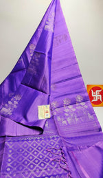 Load image into Gallery viewer, Classic Lavender Double Warp Elegance Handloom Soft Silk Saree SS26843

