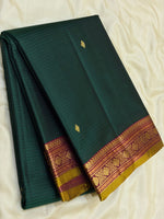 Load image into Gallery viewer, Classic Bottle Green &amp; Wine Red Traditional Butta Kanchipuram Handloom Silk Saree SS26591
