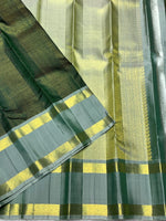 Load image into Gallery viewer, Classic Pine Green &amp; Sage Green Kanchipuram Handloom Silk Saree SS26880
