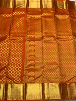 Load image into Gallery viewer, Classic Orange 2gm Zari Bridal Elegance Kanchipuram Handloom Silk Saree SS25817
