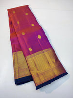 Load image into Gallery viewer, Classic Double Shade Fuchisa Pink 1gm Zari Kanchipuram Handloom Silk Saree SS25919
