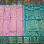 Load image into Gallery viewer, Classic Mauve Pink &amp; Teal Green Elegance Kanchipuram Handloom Silk Saree SS28582
