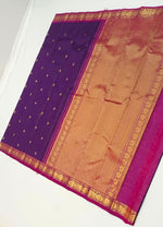 Load image into Gallery viewer, Classic Deep Violet &amp; Pink Elegance Kanchipuram Handloom Silk Saree SS27878
