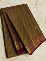 Load image into Gallery viewer, Classic Mustard &amp; Plum Traditional Butta Kanchipuram Handloom Silk Saree SS26594
