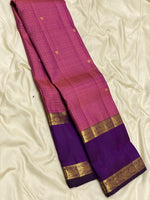 Load image into Gallery viewer, Classic Onion Pink &amp; Violet 2gm Zari Vaira Oosi Kanchipuram Handloom Silk Saree SS25588

