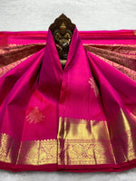 Load image into Gallery viewer, Classic Pinkish Magenta Elegance Kanchipuram Handloom Silk Saree SS25434
