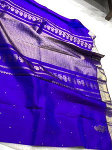 Classic Robin Blue 2gm Zari Kanchipuram Handloom Silk Saree SS26500