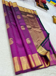 Classic Vadamalli Purple 1gm Zari Kanchipuram Handloom Silk Saree SS25781