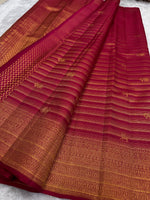 Load image into Gallery viewer, Classic Ruby Pink Bridal Elegance Kanchipuram Handloom Silk Saree SS27370
