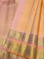 Load image into Gallery viewer, Classic Peach Beige 2gm Zari Elegance Kanchipuram Handloom Silk Saree SS28286
