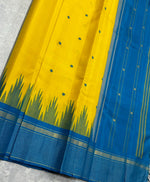 Load image into Gallery viewer, Sunny Yellow &amp; Cerulean Blue Elegance Kanchipuram Handloom Silk Saree SS20536
