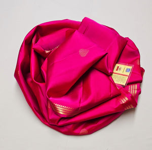 Classic Fuchsia Pink Elegance Handloom Soft Silk Saree SS24143