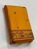 Load image into Gallery viewer, Classic Mustard Yellow 2gm Zari Kanchipuram Handloom Silk Saree SS25574
