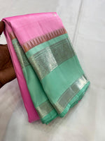 Load image into Gallery viewer, Classic Pink &amp; Sea Green Kanchipuram Handloom Silk Saree SS25949
