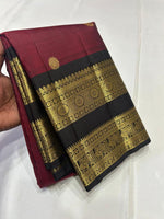Load image into Gallery viewer, Classic Maroon &amp; Brown 2gm Zari Kanchipuram Handloom Silk Saree SS25950
