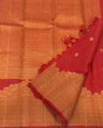 Load image into Gallery viewer, Classic Brick Orange 2gm Zari Bridal Elegance Kanchipuram Handloom Silk Saree SS27608
