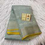 Load image into Gallery viewer, Classic Silver Grey Elegance Khaddi Banarasi Crepe Silk Saree SS26518
