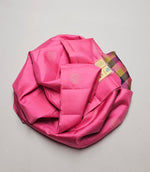 Load image into Gallery viewer, Classic Pink &amp; Yellow Checks Elegance Handloom Soft Silk Saree SS26344
