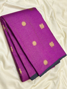 Classic Onion Pink 2gm Zari Vaira Oosi Kanchipuram Handloom Silk Saree SS26042