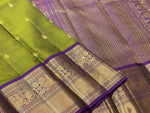 Load image into Gallery viewer, Classic Spring Green &amp; Violet 1gm Vintage Kanchipuram Handloom Silk Saree SS26278
