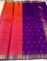 Load image into Gallery viewer, Classic Orange Pink &amp; Violet 2gm Zari Elegance Kanchipuram Handloom Silk Saree SS28237
