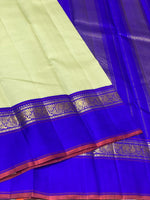 Load image into Gallery viewer, Pastel Green &amp; Royal Blue 2gm Zari Elegance Kanchipuram Handloom Silk Saree SS25304
