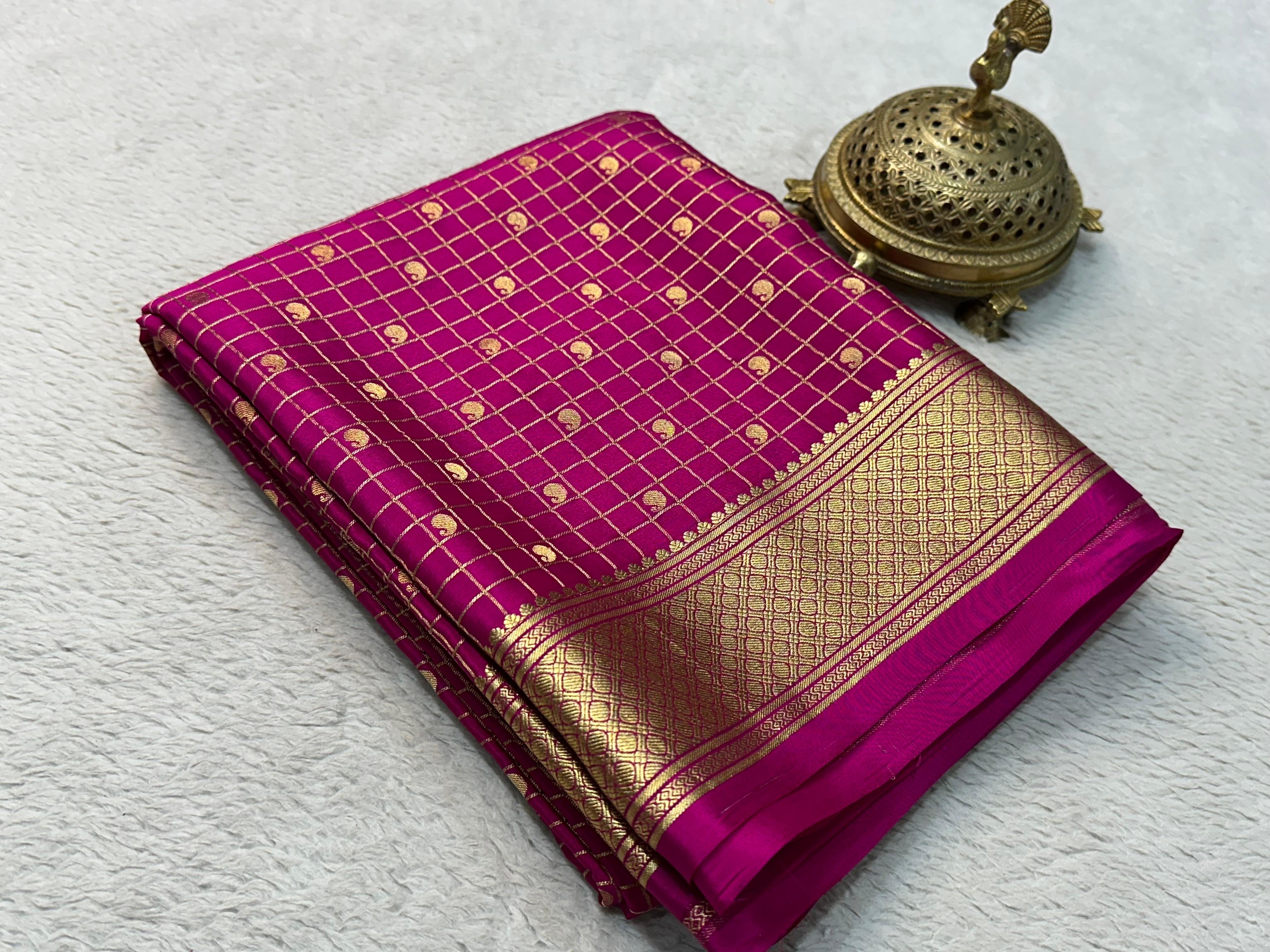 Classic Fuchsia Elegance Mysore Silk Saree SS24638