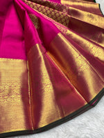 Load image into Gallery viewer, Classic Deep Pink &amp; Green Bridal Elegance Kanchipuram Handloom Silk Saree SS28461
