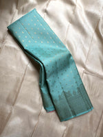 Load image into Gallery viewer, Classic Sky Blue Kanchipuram Handloom Silk Saree SS26218
