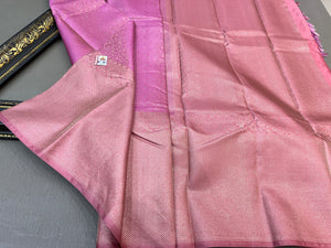 Classic Lilac Pink Bridal Elegance Kanchipuram Handloom Silk Saree SS23595