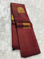 Load image into Gallery viewer, Classic Maroon 2gm Zari Kanchipuram Handloom Silk Saree SS25977
