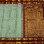 Load image into Gallery viewer, Classic Fern Green &amp; Maroon Korvai Vaira Oosi 2gm Zari Kanchipuram Handloom Silk Saree SS26056
