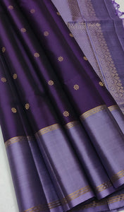 Classic Violet & Lavender Double Warp Elegance Handloom Soft Silk Saree SS26403