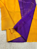 Load image into Gallery viewer, Classic Golden Yellow &amp; Violet Kanchipuram Handloom Silk Saree SS26257
